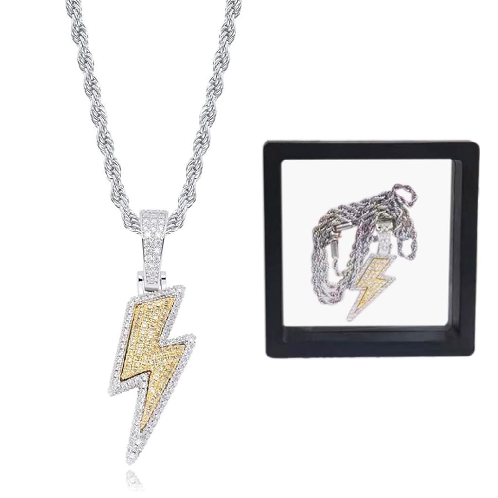 SANNIDHI Necklace for Men Stainless Steel Chain Necklace with Gift Box Lightning Bolt Design Pendant for Men Jewellery Accessories Anniversary Birthday Gift for Men, Boys, Husband SANNIDHI Necklace for Men Stainless Steel Chain Necklace with Gift Box Lightning Bolt Design Pendant for Men Jewellery Accessories Anniversary Birthday Gift for Men, Boys, Husband
